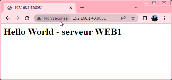 Validation applicative du service publie depuis WEB1